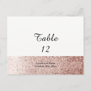 Rose Gold Faux Glitter Table Seating Card