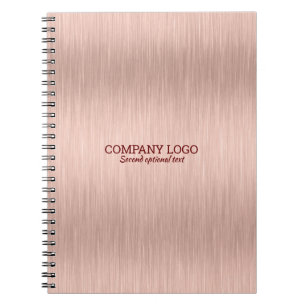 Rose-gold faux metallic brushed aluminium texture notebook