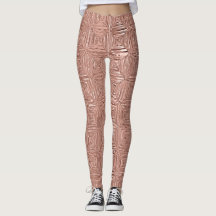 Rose Gold Faux Metallic Geometric Patterned