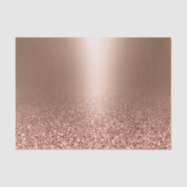 Rose Gold Faux Pink Glitter Tissue Paper (Front)