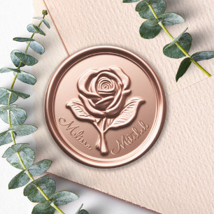 Rose Gold Faux Wax Wedding Envelope Seal Sticker