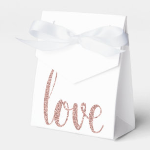 Rose gold favour boxes, love, glitter font box