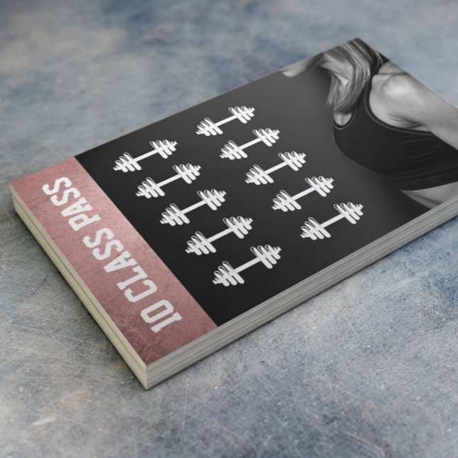 Rose Gold Fitness Trainer 10 Class Pass Loyalty Card (Creator Uploaded)