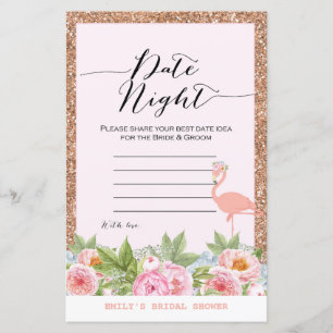 Rose Gold Flamingo Bridal Shower Game PRINTED