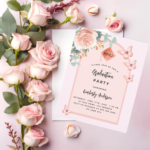 Rose gold floral arch budget Graduation Party