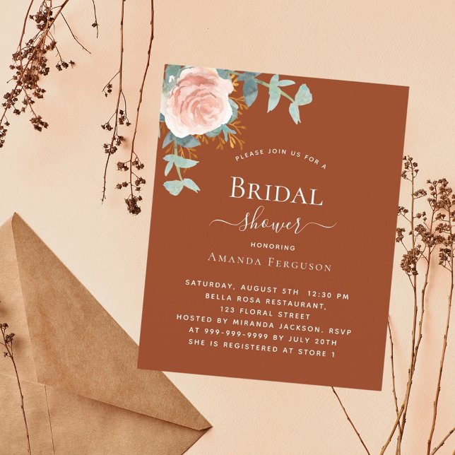 Rose gold floral burnt orange budget Bridal Shower (Creator Uploaded)