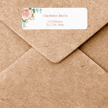 Rose gold floral eucalyptus return address return address label<br><div class="desc">A rose gold and blush pink rose,  floral and eucalyptus greenery and faux gold foliage.  Personalise and add your name and address. Rose gold coloured letters.</div>