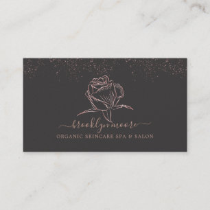 Rose Gold Floral Logo Business Card