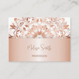 Rose Gold Floral  Mandala Business Card