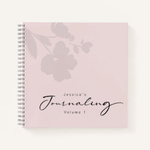 Rose Gold Floral Modern Calligraphy Journalling No Notebook
