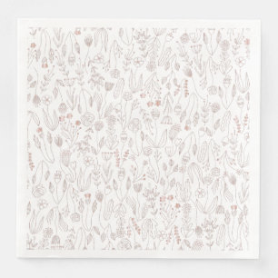 Rose Gold Floral Pattern Napkin