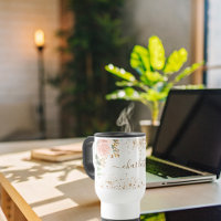 Rose gold florals eucalyptus gold glitter name