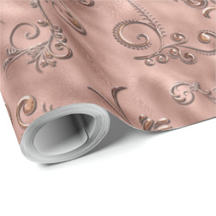 Rose Gold Flourishes Wrapping Paper