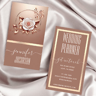 Rose Gold Flower Floral Calligraphy Pretty Pastel Business Card