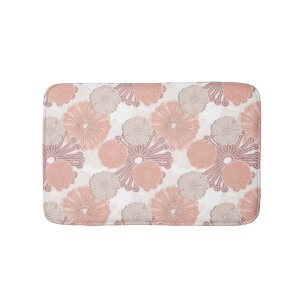 Rose Gold Flower Pattern Bath Mat