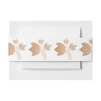 Rose Gold Flowers Invitation Belly Band