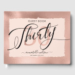 Rose Gold Foil 30th Birthday Photo  Guest Book<br><div class="desc">Stylish,  elegant rose gold & blush pink photo 30th birthday guest book. Design features faux foil rose gold frame,  number 30 in rose gold and typography script ''thirty'' in handwritten lettering on a blush pink background. Personalize with a name,  date and photo of the birthday girl on the back.</div>