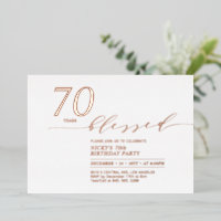 Rose Gold Foil | 70 Years Loved Birthday Party