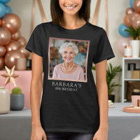 Rose Gold Foil 80th Birthday Photo Black