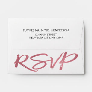 Rose Gold Foil and White RSVP Envelope