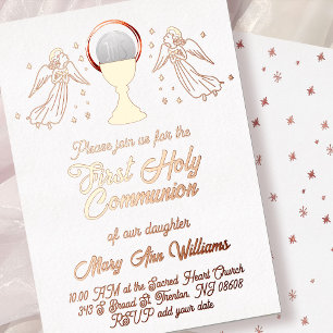 rose gold foil angels First Communion