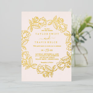 Rose Gold Foil Blush Floral Wedding 