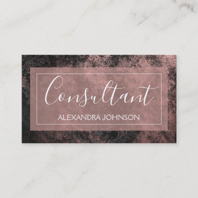 Rose Gold Foil | Blush Pink and Black Consultant Business Card (Front)