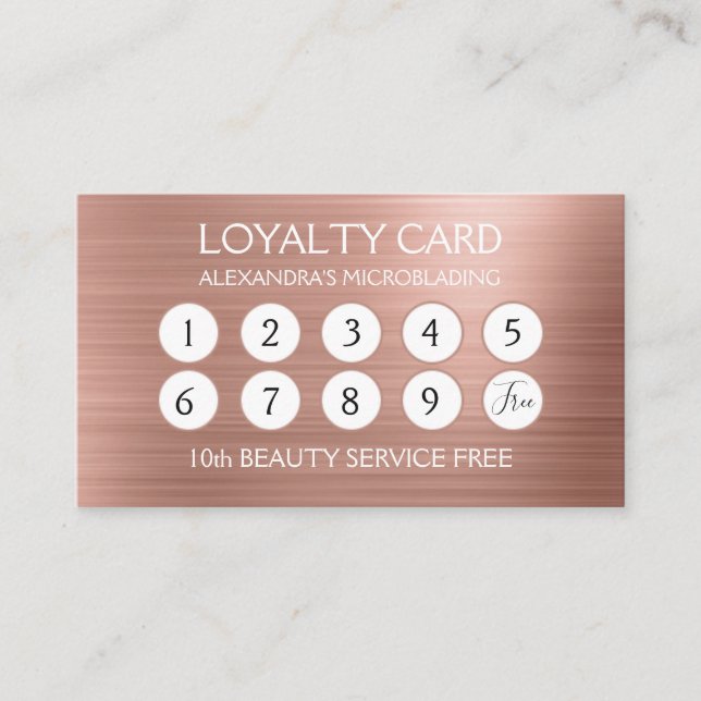 Rose Gold Foil | Blush Pink Foil Loyalty Punch (Front)