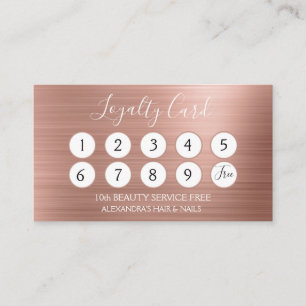 Rose Gold Foil Blush Pink Foil Loyalty Punch Card