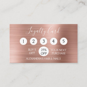 Rose Gold Foil   Blush Pink Foil Loyalty Punch Card