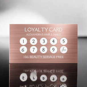 Rose Gold Foil   Blush Pink Foil Loyalty Punch Card