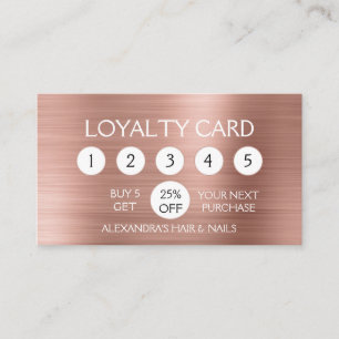 Rose Gold Foil   Blush Pink Foil Loyalty Punch Card