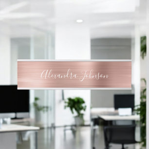 Rose Gold Foil   Blush Pink Foil Modern Door Sign