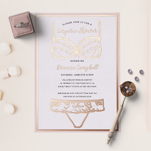 Rose Gold Foil & Blush Pink Lingerie Bridal Shower