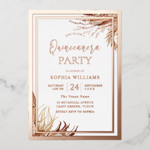 Rose Gold Foil Bohemian Boho Quinceanera Party