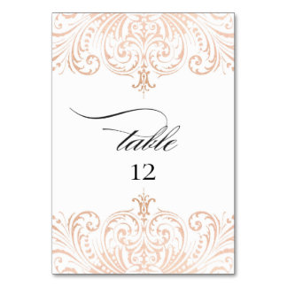 Rose Gold Foil Boho Chic Table Number Wedding