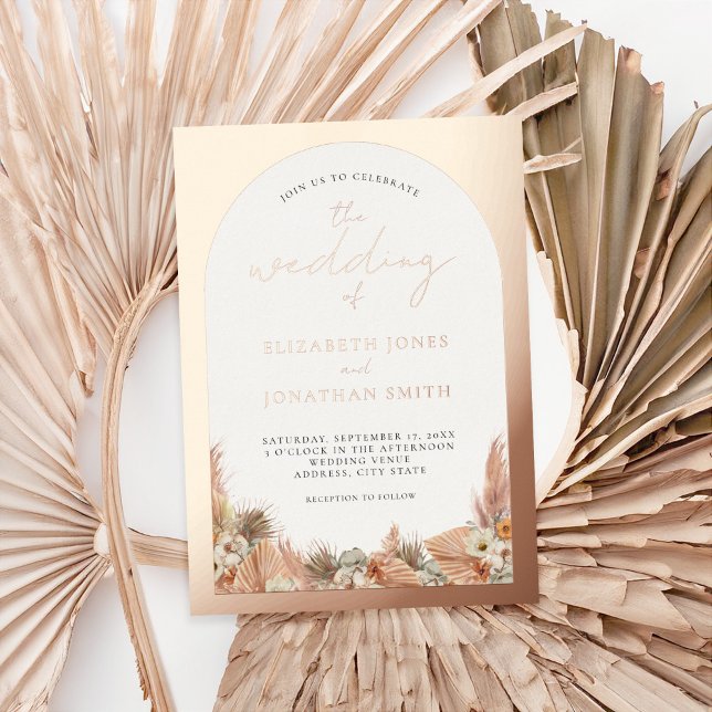 Rose Gold Foil Boho Floral Modern Wedding (Creator Uploaded)