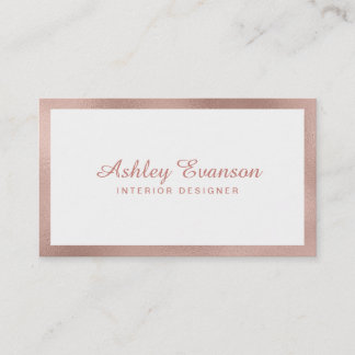 Rose Gold Foil Border Business Card