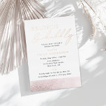 Rose Gold Foil Bridal Brunch and Bubbly<br><div class="desc">Custom-designed bridal shower invitation card featuring blush pink splatter with modern elegant rose gold foil typography design.</div>