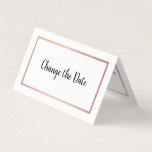Rose Gold Foil Calendar Change The Date Card<br><div class="desc">Modern Rose Gold Foil Calendar Change The Date Cards by The Business Card Store.</div>