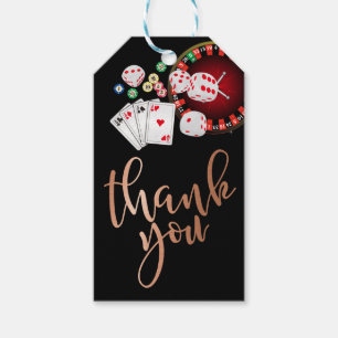 Rose Gold Foil , casino, thank you tag