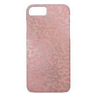 Rose Gold Foil Cheetah Animal Pattern