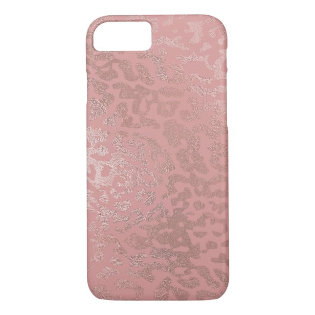Rose Gold Foil Cheetah Animal Pattern Case-Mate iPhone Case (Back)