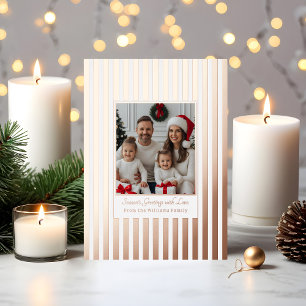Rose Gold Foil Christmas Card Template Photo White