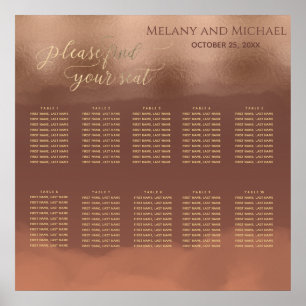 Rose gold foil cinnamon cantaloupe watercolor poster