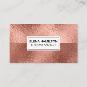 Rose Gold Foil Colour Block Business Card