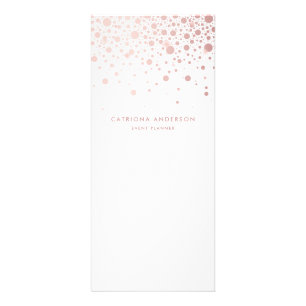 Rose Gold Foil Confetti Business Rack Card White