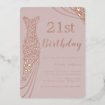 Rose Gold Foil Dress Pink Elegant 21st Birthday<br><div class="desc">Rose Gold Foil Dress Pink Elegant 21st Birthday Foil Invitation
See other invitations in our Niche and Nest Store</div>