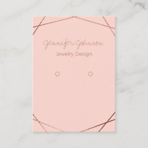 Rose Gold Foil Earring Holder Display Card
