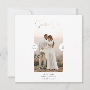 Rose Gold Foil Effect Script Save the Date Card